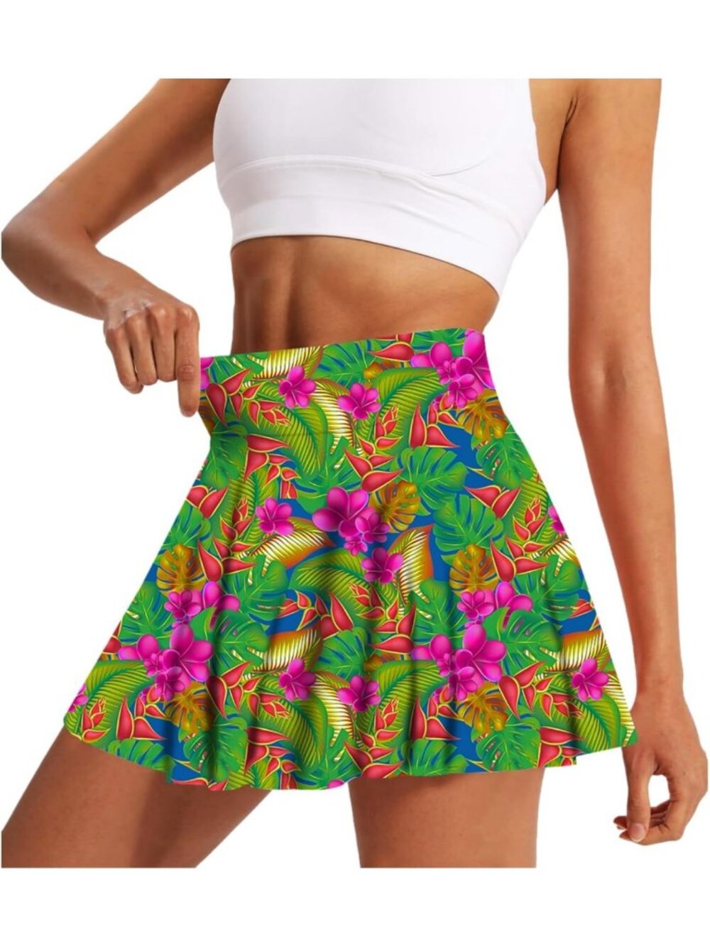 High Waisted Pleated Tennis Skirt with Shorts Pocket - Athletic Golf Skort for